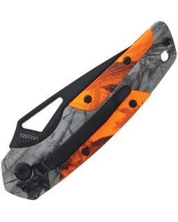 Old Timer Folding Knife Stainless steel black oxide finish Linerlock Orange Gray handle