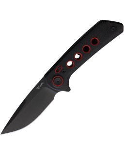 PL-XT Nitro-V Steel PVD finish Pivot Lock Black Canva Micarta Red G10