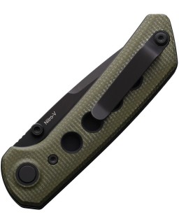 PL-XT Nitro-V Steel PVD finish Pivot Lock Green Micarta Black G10