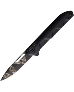 Ferrum T Black Warfare N690 steel aluminium handle flipper Linerlock