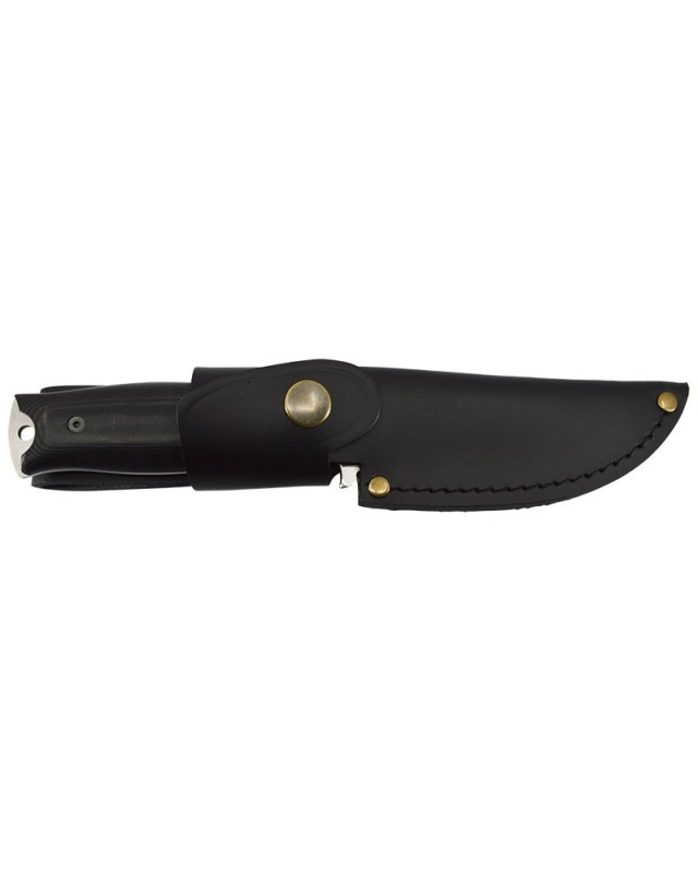 Kastor fixed blade 14C28N steel full tang black micarta handle leather sheath Kastor fixed blade 14C28N steel full tang black micarta handle leather sheath