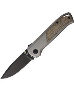Arcade S35VN steel Shark-Lock Gray Aluminium handle Micarta insert