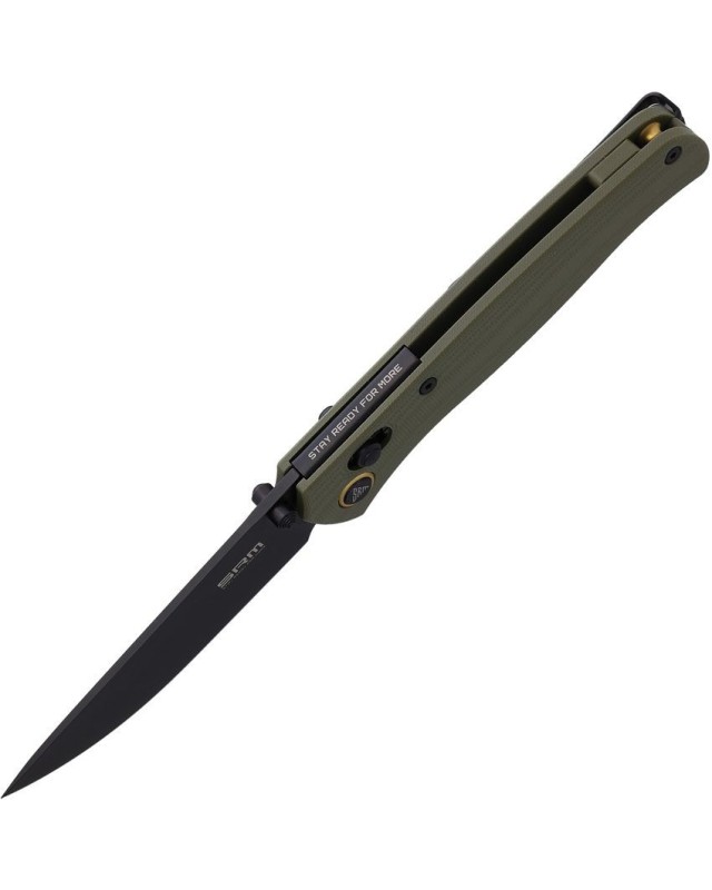 255L-GP Ambi Lock black PVD coated 10Cr15CoMoV stainless blade finish OD Green G10 handle 255L-GP Ambi Lock black PVD coated 10Cr15CoMoV stainless blade finish OD Green G10 handle