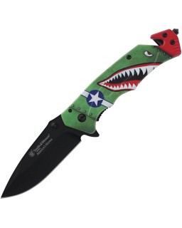 Americas Heroes Folding Knife Linerlock belt cutter gift box