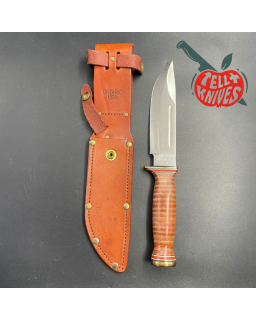 P3 Quartermaster 1995 - 440C steel stacked leather gras guard leather sheath