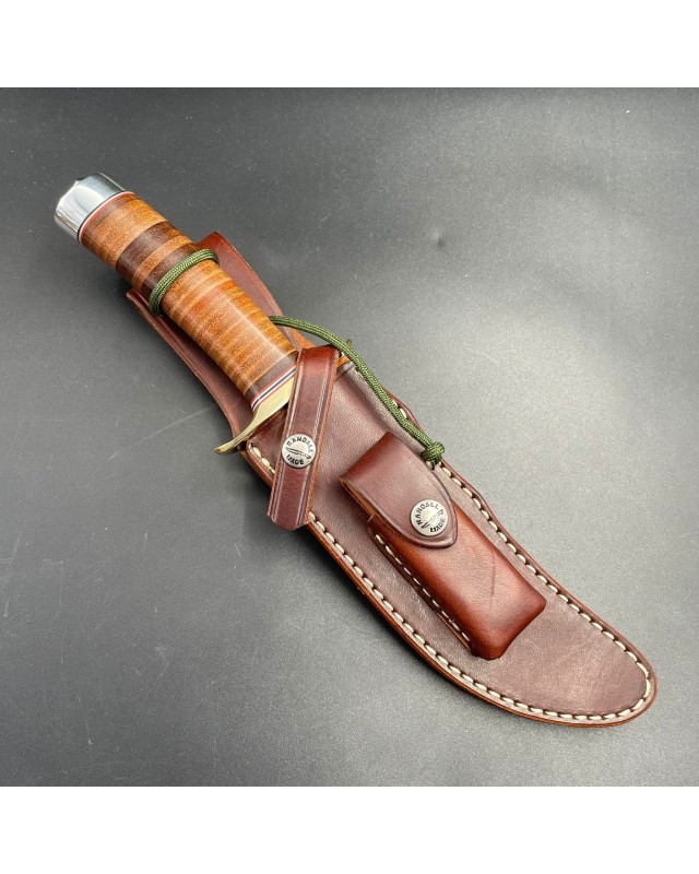 Model 4-6 Fighter carbon steel stacked leather