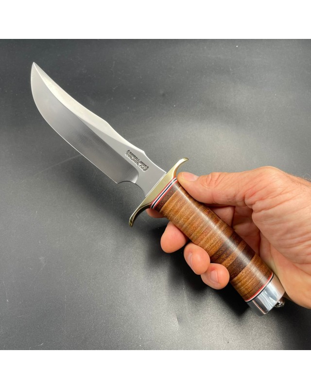 Model 4-6 Fighter carbon steel stacked leather