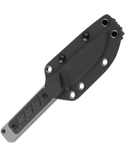 Smolt Fixed Blade CPM-3V steel black finish gray G10 with micarta inlay handle black kydex sheath