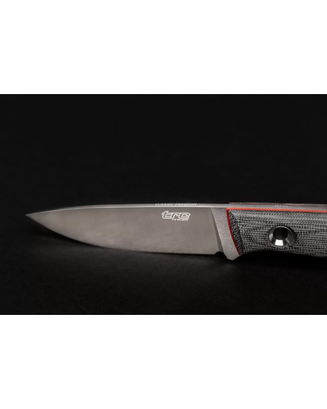 Classic Freedom M390 steel Satin Finish black Micarta handle Red liners black kydex