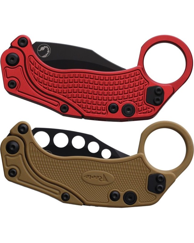 EXO-K Gravity Knife Karambit Button Lock Red Aluminium N690 Steel Blackwash finish + training knife EXO-K Gravity Knife Karambit Button Lock Red Aluminium N690 Steel Blackwash finish + training knife