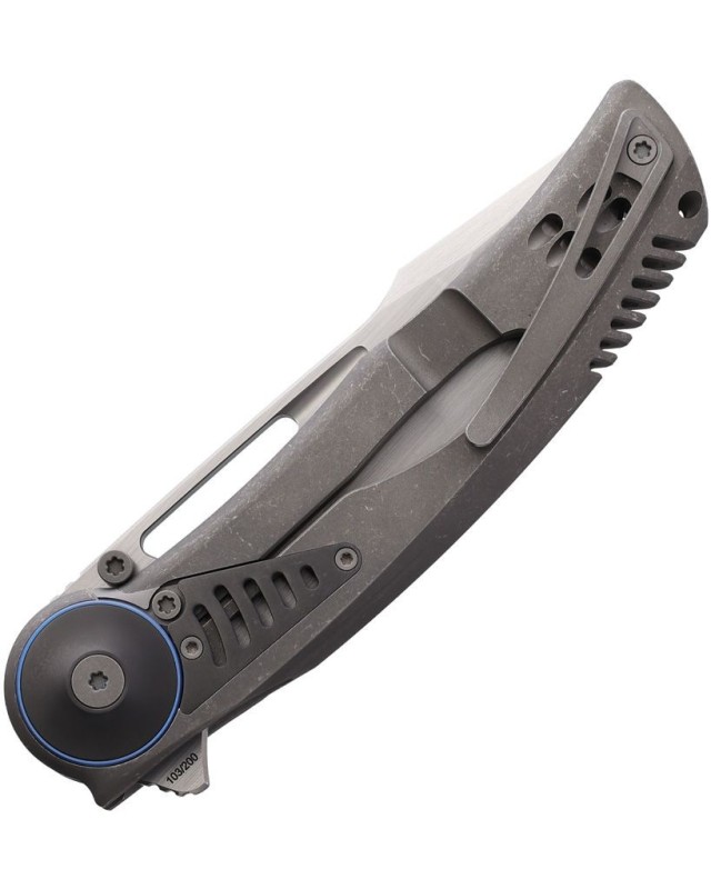 GTR M390 steel Integral Titanium handle Dark Beadblast Finish Framelock Flipper GTR M390 steel Integral Titanium handle Dark Beadblast Finish Framelock Flipper