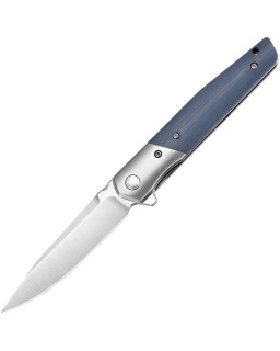 Leominor Flipper Linerlock Blue G10 Böhler K110 steel satin finish