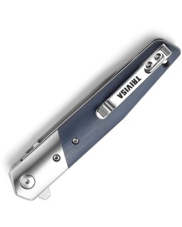 Leominor Flipper Linerlock Blue G10 Böhler K110 steel satin finish