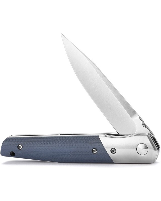 Leominor Flipper Linerlock Blue G10 Böhler K110 steel satin finish Leominor Flipper Linerlock Blue G10 Böhler K110 steel satin finish