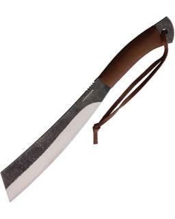 Impossible Machete 1075HC Carbon Steel Condor Classic Finish wrapped leather handle brown leather sheath