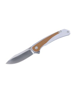 Padawan 14C28N steel Frame Lock Micarta Natural Flipper