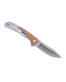 Padawan 14C28N steel Frame Lock Micarta Natural Flipper