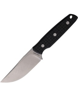 Mink fixed blade drop point Nitro-V steel stonewash finish black canva Micarta handle