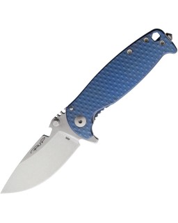HEST/F Bohler M390 steel stonewash finish Blue titanium handle Framelock