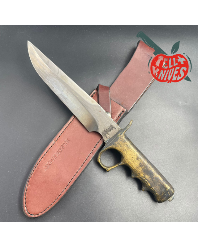Trench Knife Custom Vintage 80ies RIGID blade Japan Swiss Legal Fighting Knife Brass handle Trench Knife Custom Vintage 80ies RIGID blade Japan Swiss Legal Fighting Knife Brass handle