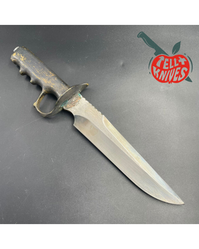 Trench Knife Custom Vintage 80ies RIGID blade Japan Swiss Legal Fighting Knife Brass handle Trench Knife Custom Vintage 80ies RIGID blade Japan Swiss Legal Fighting Knife Brass handle