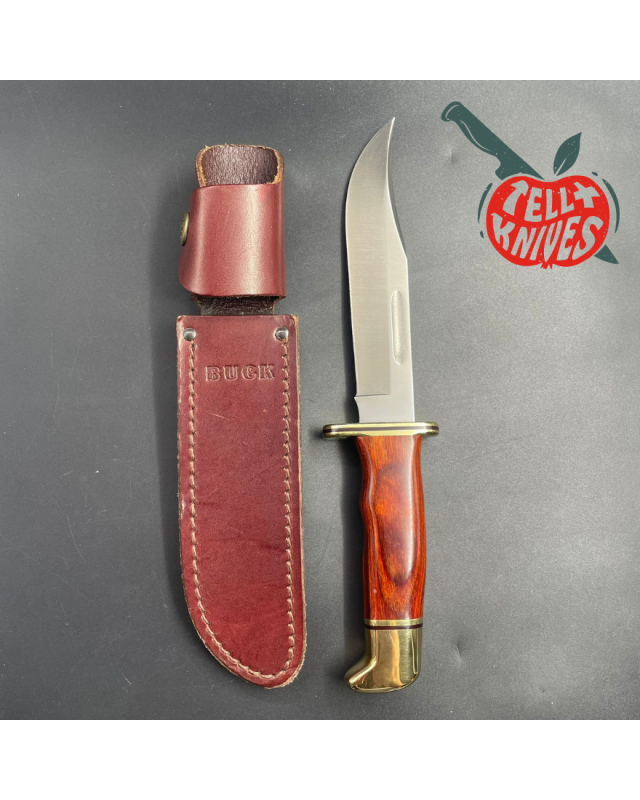Vintage 1993 BUCK 119 Special 420HC steel brass guard and pommel laminate wood brown leather sheath Vintage 1993 BUCK 119 Special 420HC steel brass guard and pommel laminate wood brown leather sheath