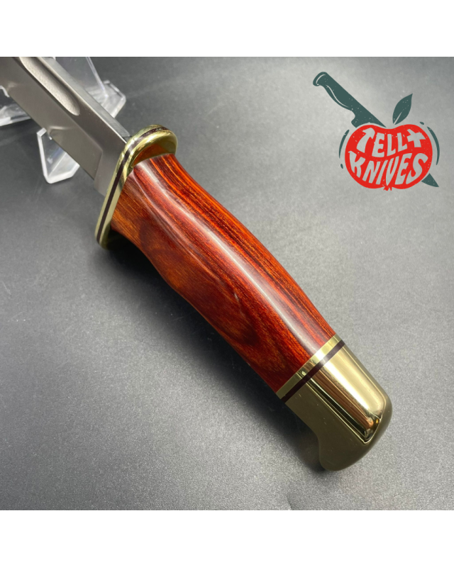 Vintage 1993 BUCK 119 Special 420HC steel brass guard and pommel laminate wood brown leather sheath Vintage 1993 BUCK 119 Special 420HC steel brass guard and pommel laminate wood brown leather sheath