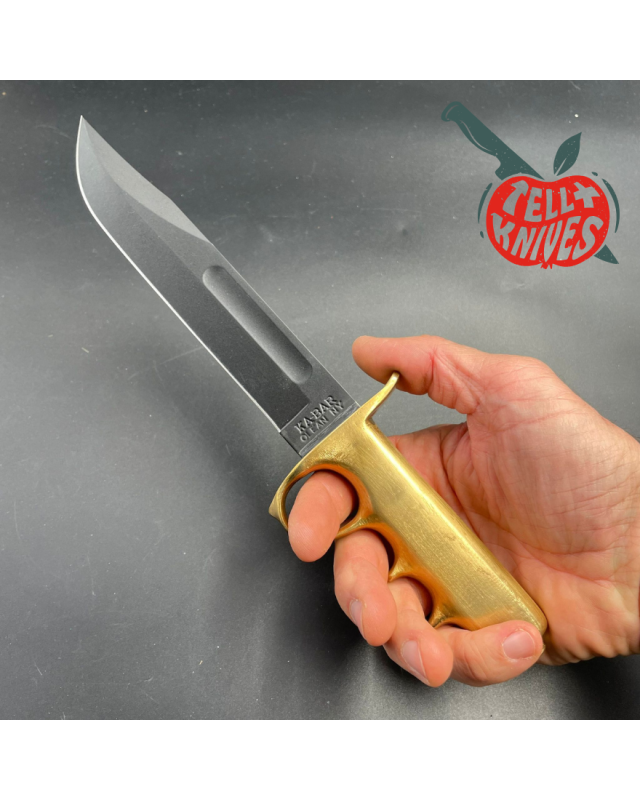 Trench Knife Custom USMC Kabar blade 1095HC steel Swiss Legal Fighting Knife Brass handle Trench Knife Custom USMC Kabar blade 1095HC steel Swiss Legal Fighting Knife Brass handle