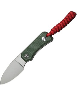 Baby Banter Fixed Blade Neck Knife Full Tang Nitro-V steel green micarta handle black kydex sheath