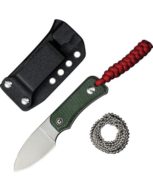 Baby Banter Fixed Blade Neck Knife Full Tang Nitro-V steel green micarta handle black kydex sheath Baby Banter Fixed Blade Neck Knife Full Tang Nitro-V steel green micarta handle black kydex sheath