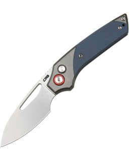 Version Button Lock AR-RPM9 steel stonewash finish Gray Aluminium and blue G10 handle