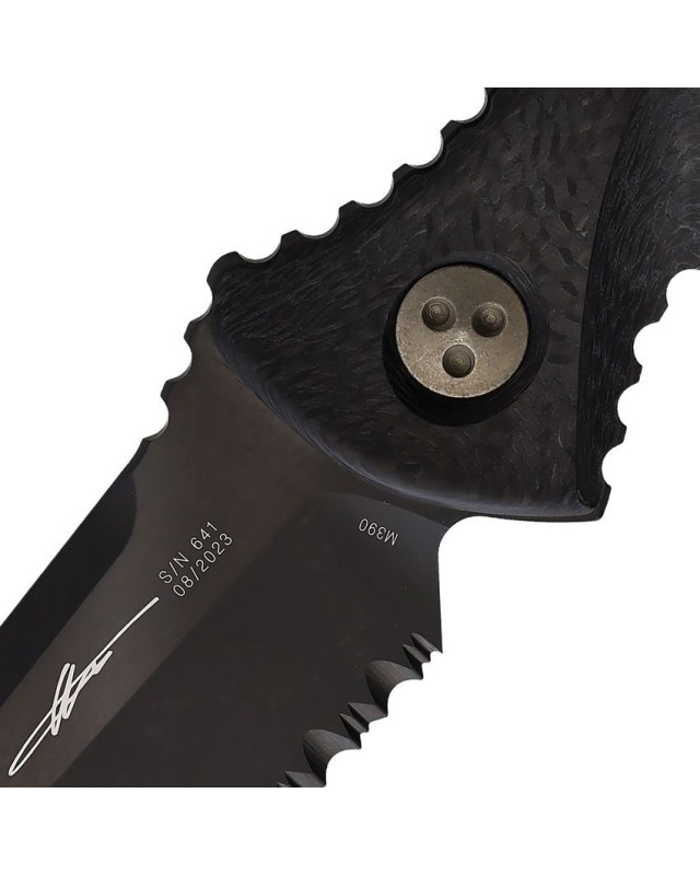 Socom Alpha Mini M390 steel DLC black Finish CF handle kydex sheath - signature series Socom Alpha Mini M390 steel DLC black Finish CF handle kydex sheath - signature series