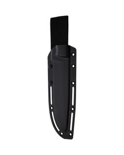 Expendable Fixed Blade NMV carbon steel black Cerakote brown micarta handle kydex sheath