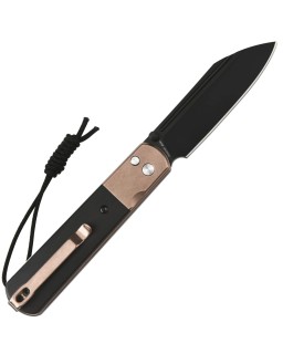Holm Button Lock AR-RPM9 steel black PVD finish Ebony wood Rose Gold handle
