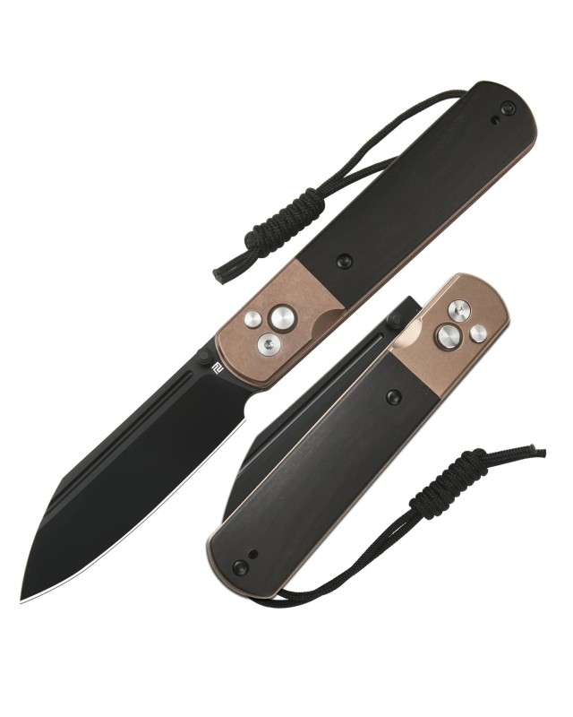Holm Button Lock AR-RPM9 steel black PVD finish Ebony wood Rose Gold handle Holm Button Lock AR-RPM9 steel black PVD finish Ebony wood Rose Gold handle