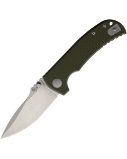 Astor Linerlock CTS-XHP steel Stonewash finish Green G10 handle Les George Design