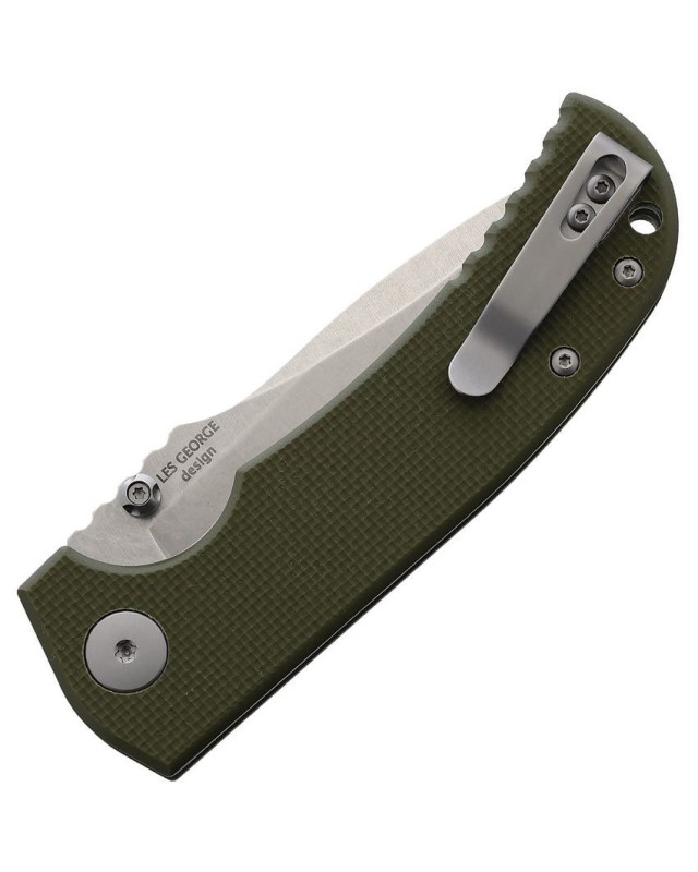 Astor Linerlock CTS-XHP steel Stonewash finish Green G10 handle Les George Design Astor Linerlock CTS-XHP steel Stonewash finish Green G10 handle Les George Design