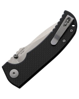 Astor Linerlock CTS-XHP steel Stonewash finish Black G10 / CF handle Les George Design