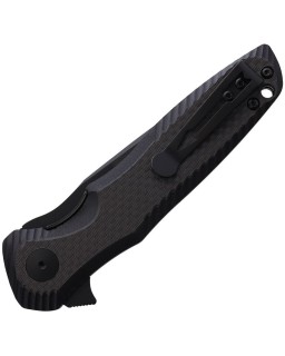 Poros Linerlock 154CM steel TiNi coated finish Black G10 / CF handle