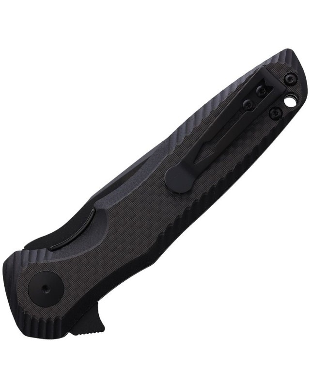 Poros Linerlock 154CM steel TiNi coated finish Black G10 / CF handle Poros Linerlock 154CM steel TiNi coated finish Black G10 / CF handle