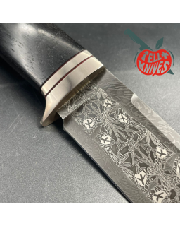 Mosaic Damascus & Petrified oak handle