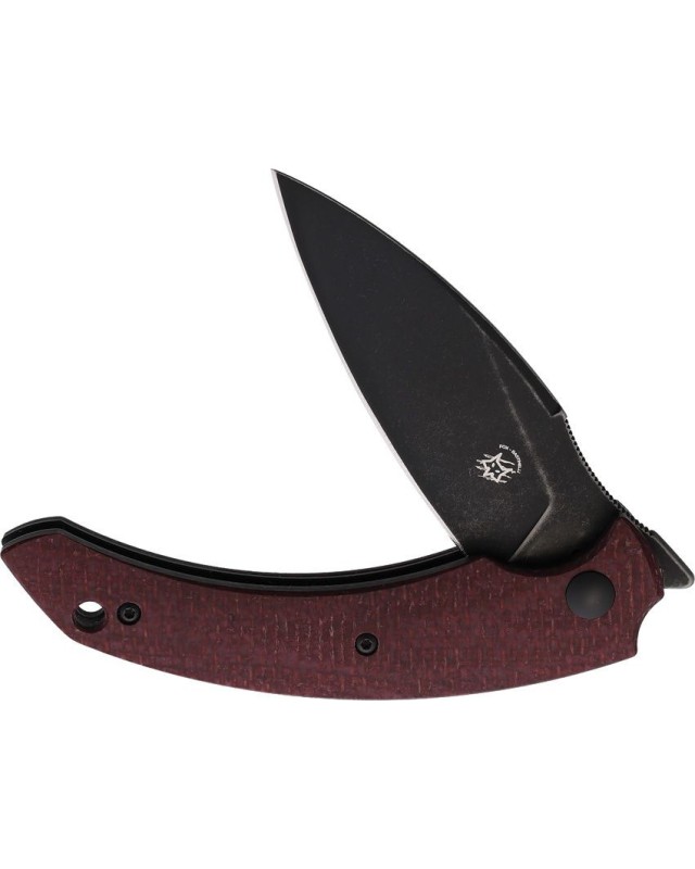 Honos Linerlock Becut steel blackwash finish bordeau micarta handle Honos Linerlock Becut steel blackwash finish bordeau micarta handle