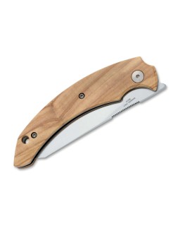 Fides Linerlock Becut steel satin finish olive wood handle