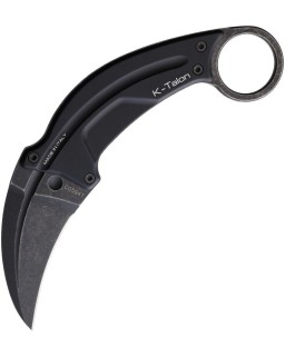K-Talon Full Tang N690 steel blackwash finish black aluminium handle black kydex