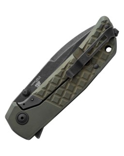 Maximo Framelock Böhler M390 premium steel blackwash finish OD Green Titanium handle Flipper Terzuola Design