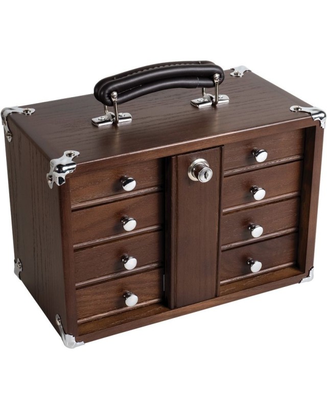 4 Drawer Mini Chest Dark Oak wood with lock 4 Drawer Mini Chest Dark Oak wood with lock