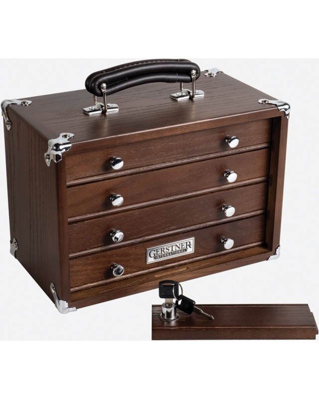 4 Drawer Mini Chest Dark Oak wood with lock 4 Drawer Mini Chest Dark Oak wood with lock