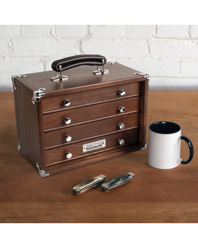 4 Drawer Mini Chest Dark Oak wood with lock 4 Drawer Mini Chest Dark Oak wood with lock