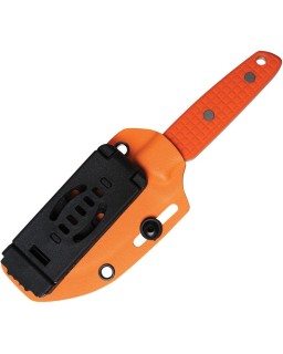 Mink fixed blade Nitro-V steel bead blast stonewash finish orange G10 handle