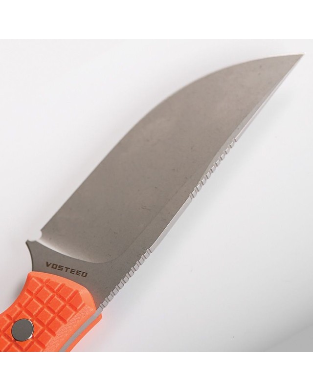 Mink fixed blade Nitro-V steel bead blast stonewash finish orange G10 handle Mink fixed blade Nitro-V steel bead blast stonewash finish orange G10 handle